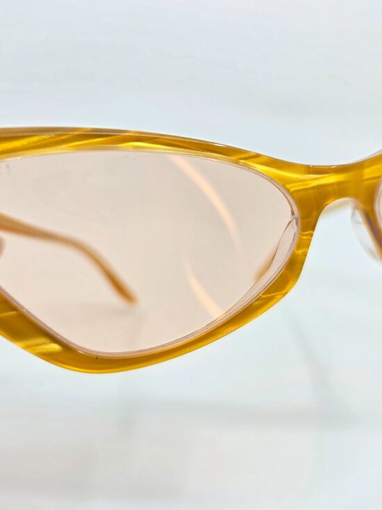 Gucci Yellow Cat Eye Sunglasses Pink Lenses Size 61MM×16MM×145MM MSRP $595 main image 5
